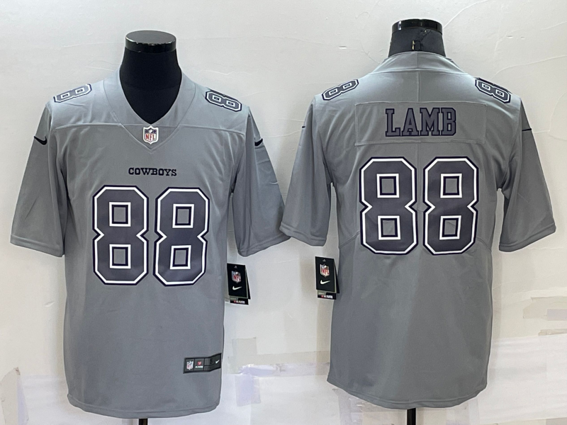 Men's Dallas Cowboys #88 CeeDee Lamb Grey Atmosphere Fashion Stitched Jersey